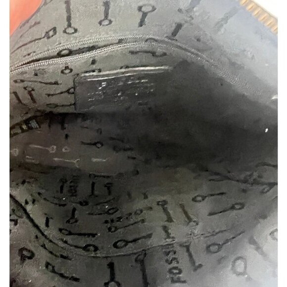 Fossil Long Live Vintage Crossbody Handbag Black Leather Organizer - Picture 5 of 12